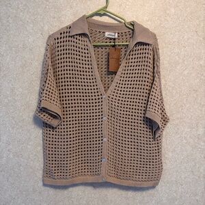 Stylish Tan Knit Cardigan